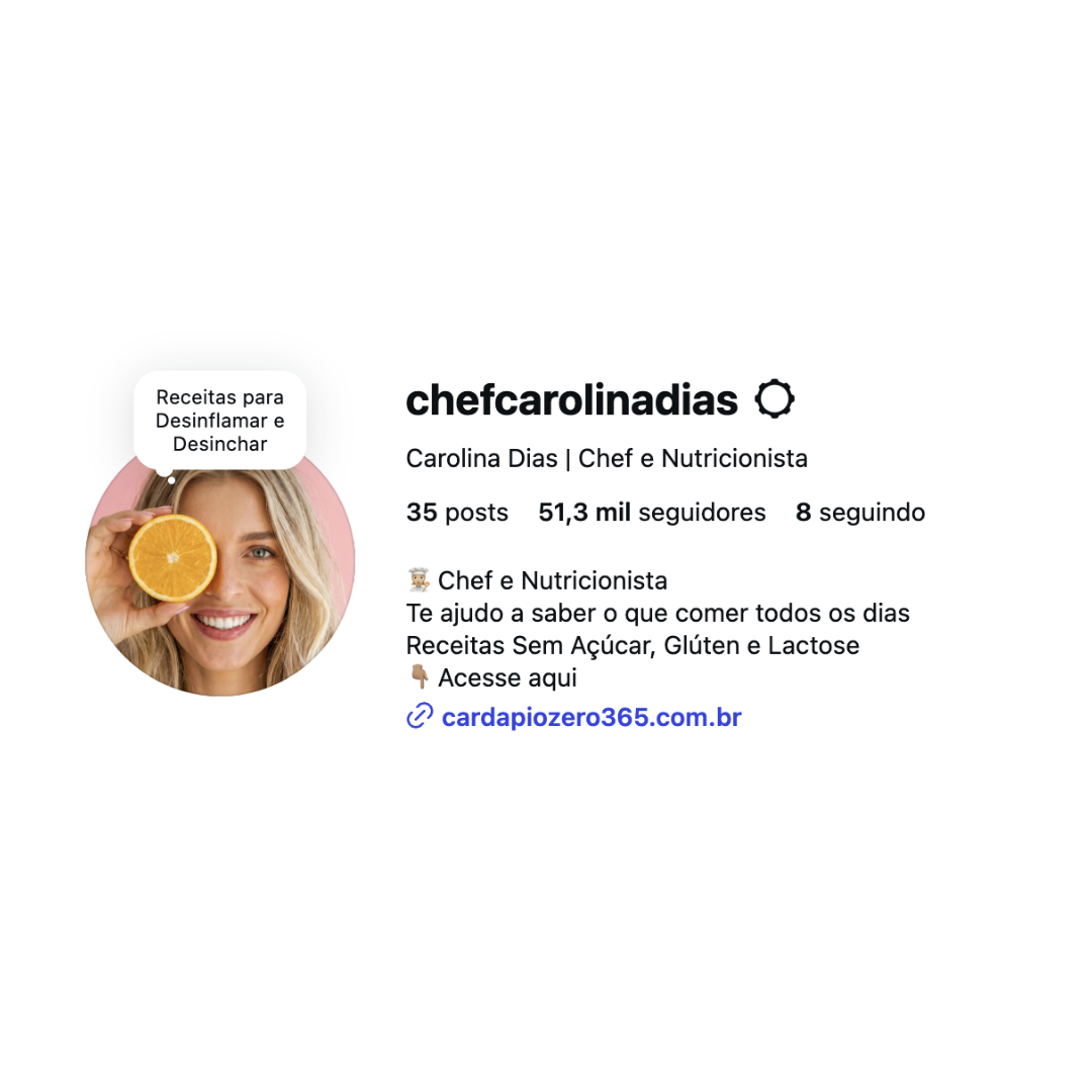 Print do feed do Instagram @chefcarolinadias