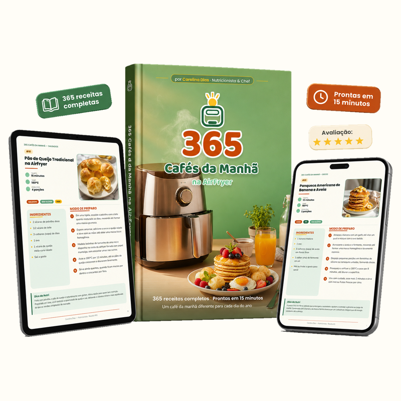 Mockup do livro 365 Cafés da Manhã Práticos na AirFryer