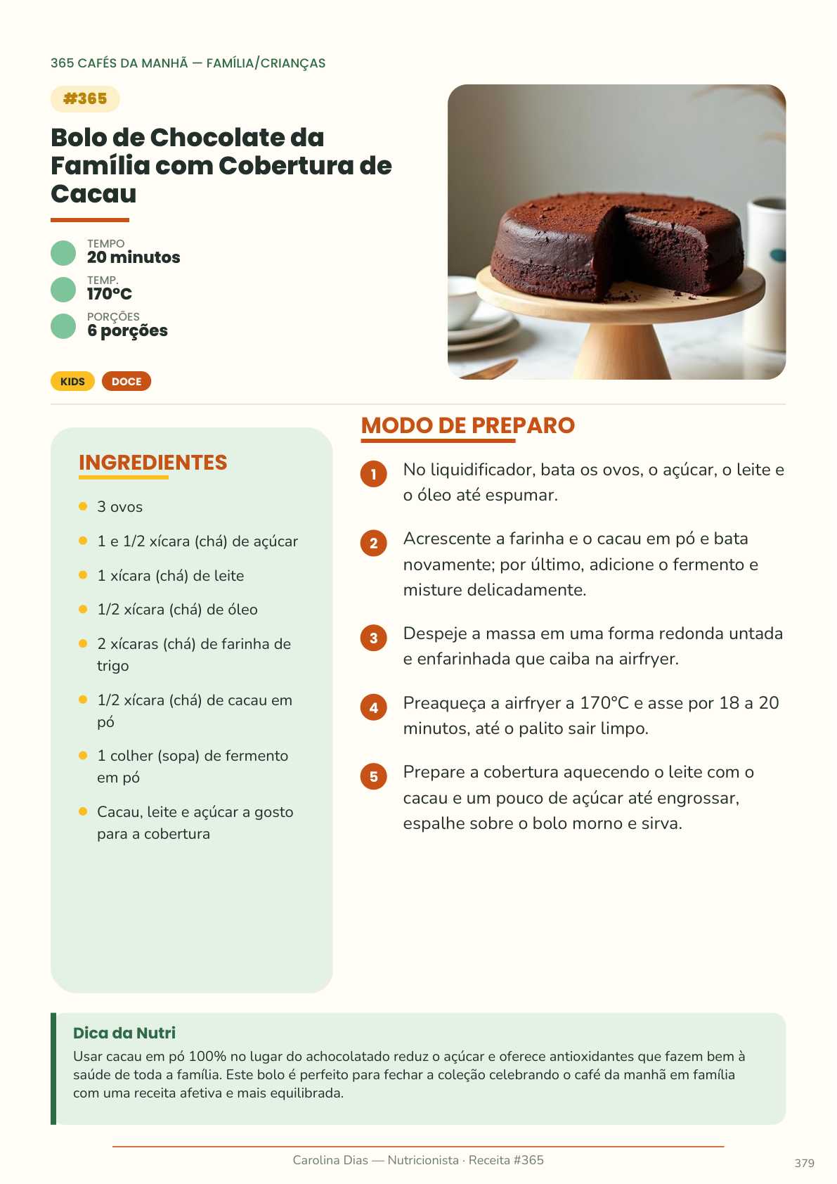 Página de receita do livro 365 Cafés da Manhã na AirFryer — exemplo 10